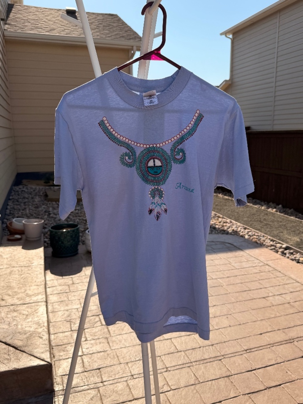 VTG 90s Fruit of the Loom Best Arizona T Shirt Glitter Medium Made in USA